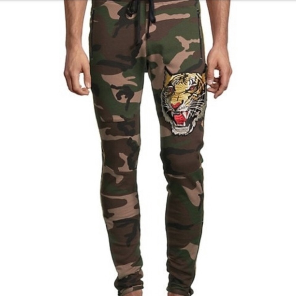 Tiger Patch Robins Jeans Camo Joggers Size L...